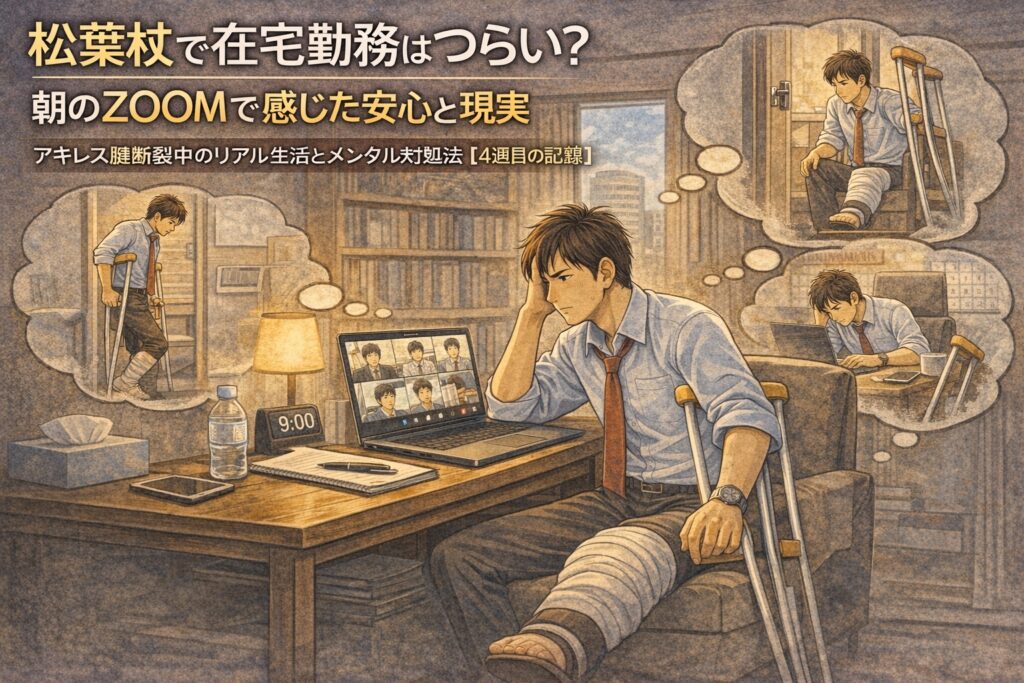 松葉杖で在宅勤務はつらい？朝のZOOMで感じた安心と現実