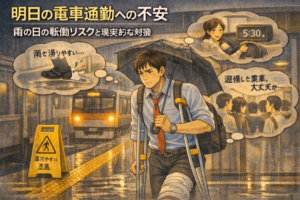 明日の電車通勤への不安｜雨の日の転倒リスクと現実的な対策