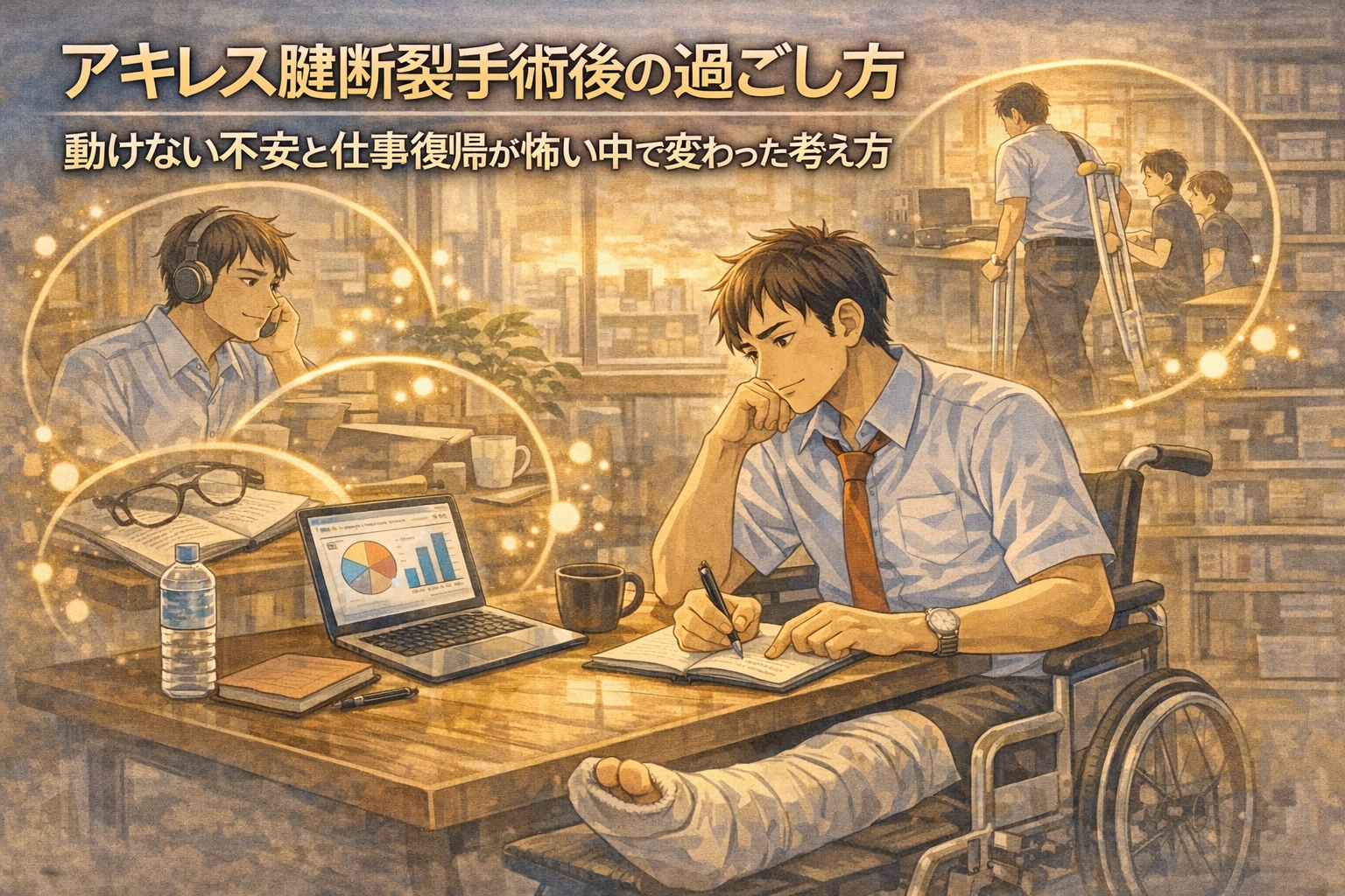 アキレス腱断裂手術後の過ごし方｜動けない不安と仕事復帰が怖い中で変わった考え方