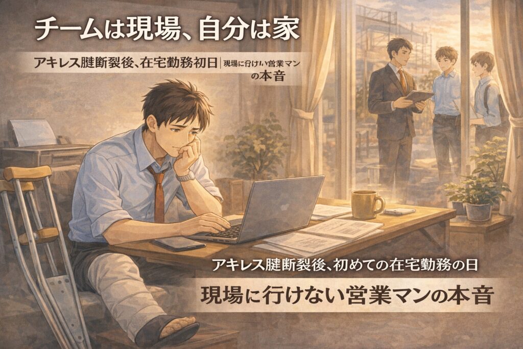 アキレス腱断裂　周囲は現場、自分は家という状況