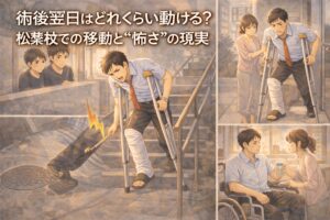 術後翌日はどれくらい動ける？松葉杖での移動と“怖さ”の現実