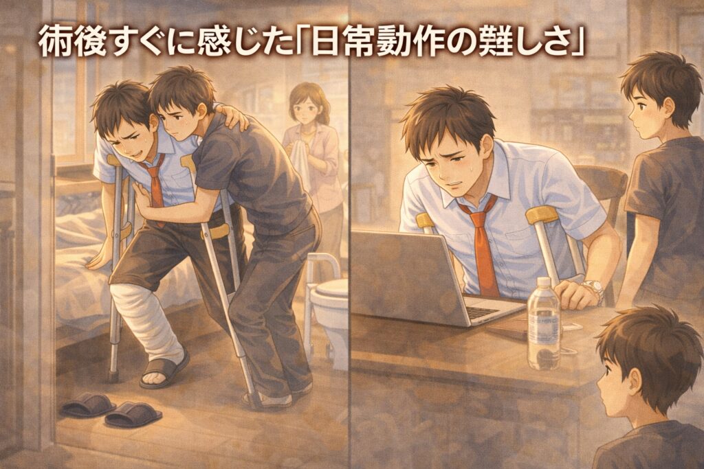 歩行練習を始めたきっかけ(通勤準備)