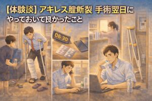 【体験談】アキレス腱断裂 手術翌日にやっておいて良かったこと