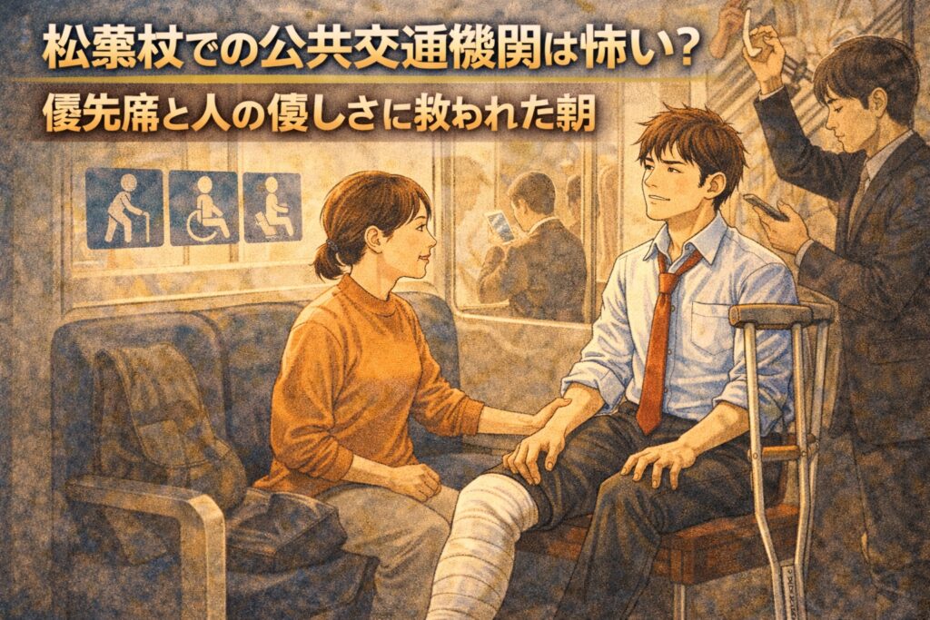 松葉杖での公共交通機関は怖い？優先席と人の優しさに救われた朝