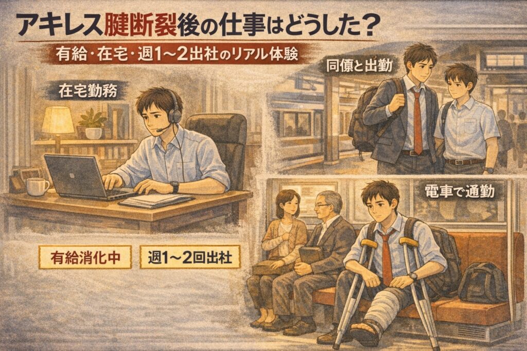 アキレス腱断裂後の仕事はどうした？有給・在宅・週1〜2出社のリアル体験