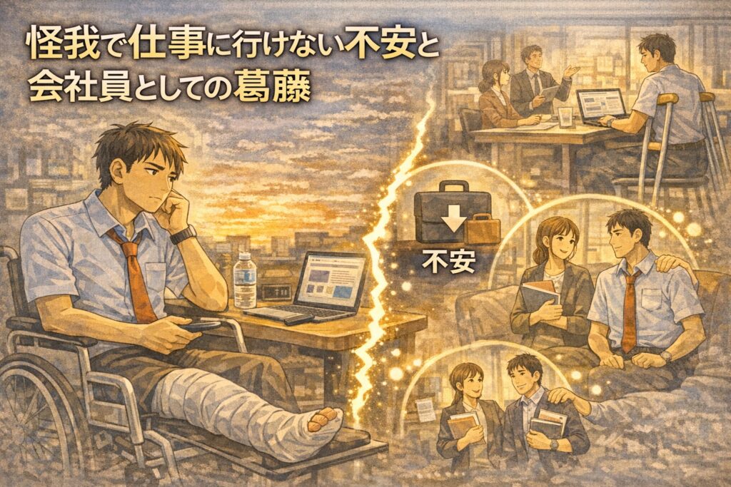 怪我で仕事に行けない不安と会社員としての葛藤