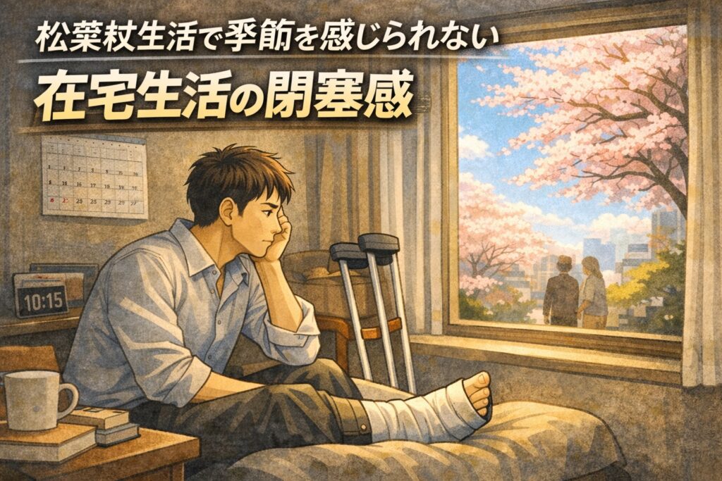 松葉杖生活で季節を感じられない在宅生活の閉塞感