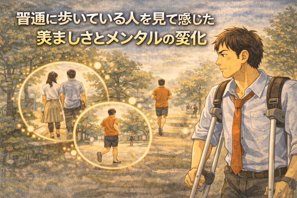普通に歩いている人を見て感じた羨ましさとメンタルの変化