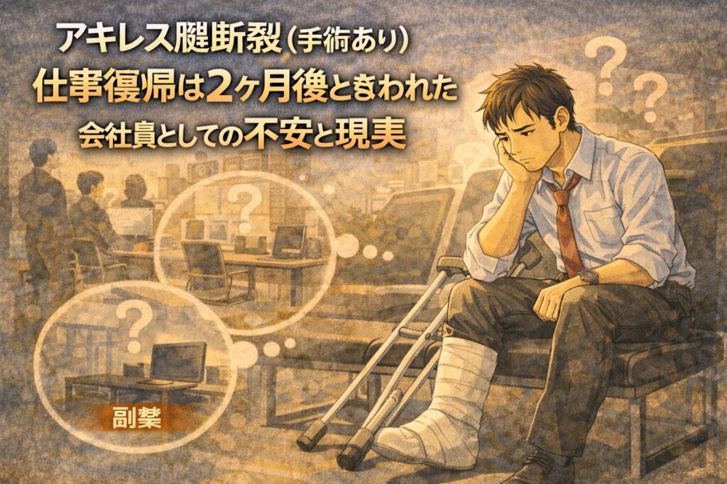 アキレス腱断裂（手術あり）仕事復帰は2ヶ月後と言われた会社員としての不安と現実