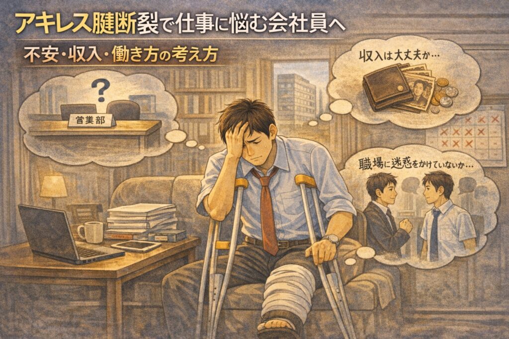 アキレス腱断裂で仕事に悩む会社員へ｜不安・収入・働き方の考え方