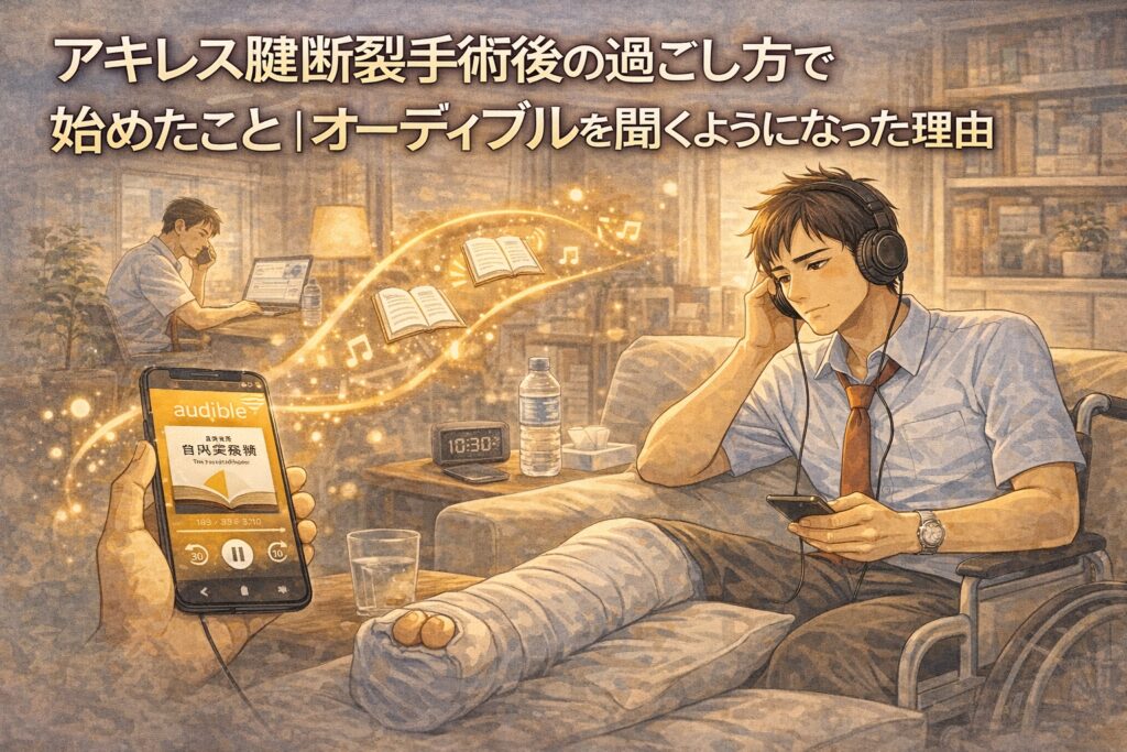 アキレス腱断裂手術後の過ごし方で始めたこと｜オーディブルを聞くようになった理由