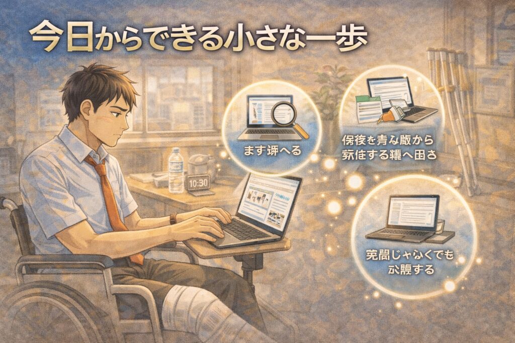 アキレス腱断裂後の在宅勤務　今日からできる小さな一歩