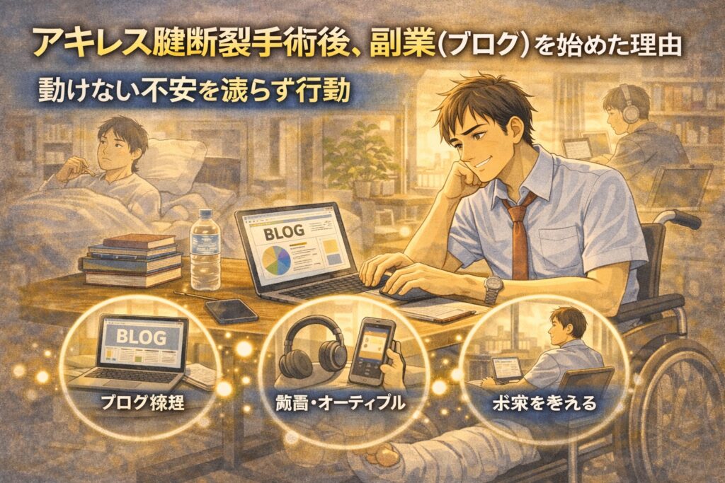 アキレス腱断裂手術後、副業（ブログ）を始めた理由｜動けない不安を減らす行動