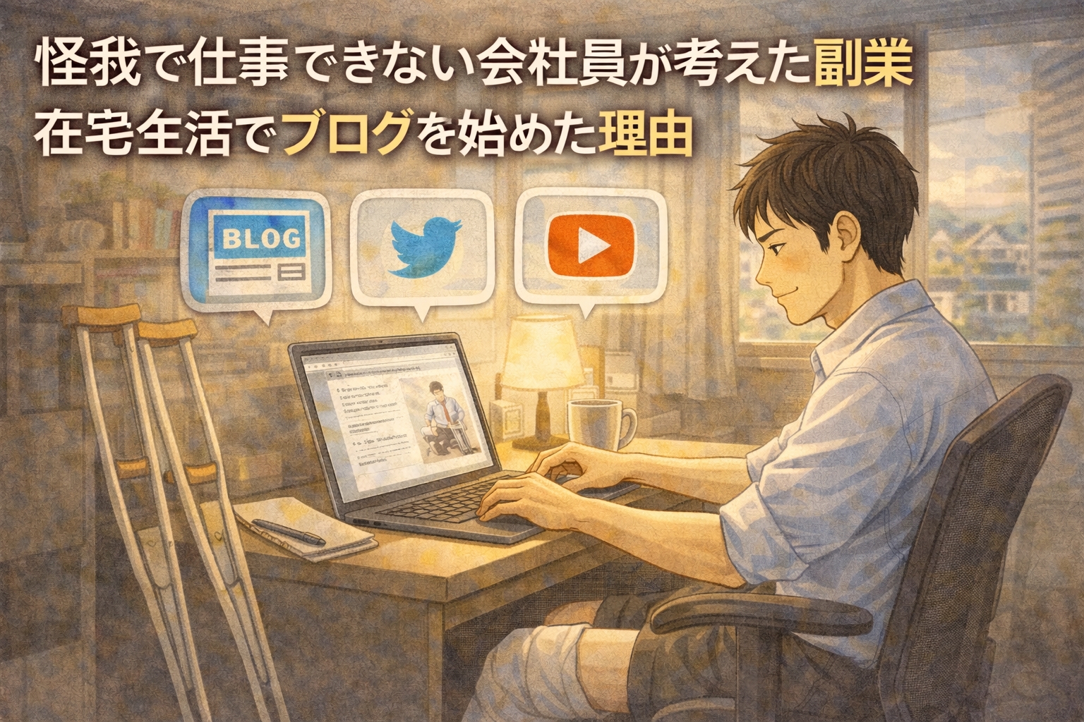 怪我で仕事できない会社員が考えた副業｜在宅生活でブログを始めた理由