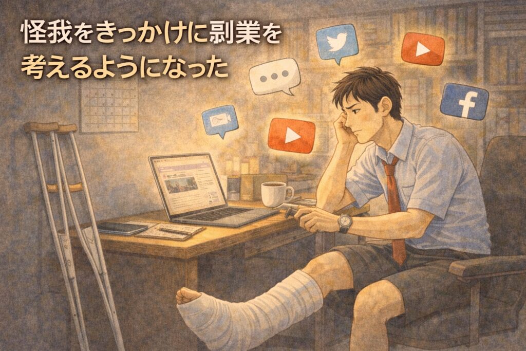 怪我をきっかけに副業を考えるようになった