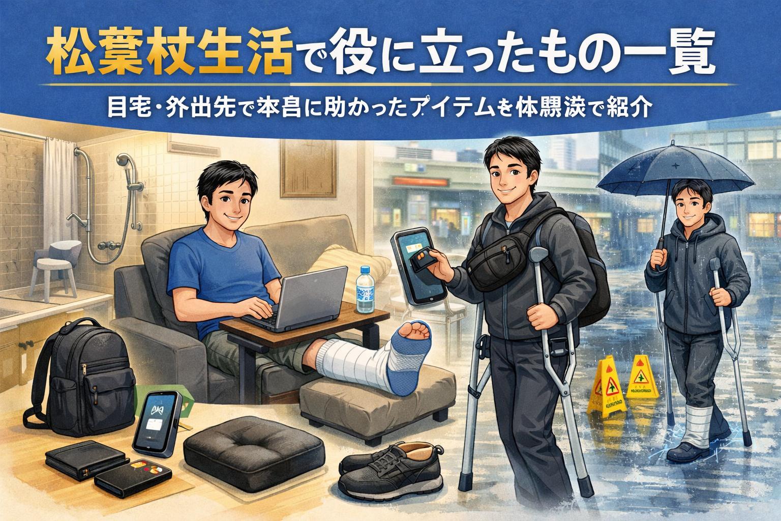 松葉杖生活で役に立ったもの一覧｜自宅・外出先で本当に助かったアイテムを体験談で紹介
